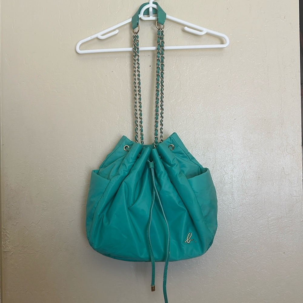 Agnes B Voyage Bag Turquoise Cow Leather
